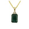 Image 3 : 14KT Yellow Gold GIA Certified 38.72ct Emerald and Diamond Pendant With Chain