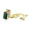 Image 6 : 14KT Yellow Gold GIA Certified 38.72ct Emerald and Diamond Pendant With Chain