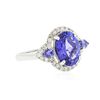 Image 2 : 14KT White Gold 3.62ctw Tanzanite and Diamond Ring