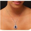 Image 1 : 14KT White Gold 5.00ct Tanzanite and Diamond Pendant With Chain