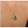 Image 2 : 14KT Yellow Gold 1.71ct Emerald and Diamond Pendant