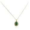 Image 4 : 14KT Yellow Gold 1.71ct Emerald and Diamond Pendant