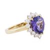 Image 2 : 14KT Yellow Gold 3.97ct Tanzanite and Diamond Ring