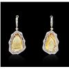 Image 3 : 14KT Yellow Gold 35.28ctw Citrine and Diamond Earrings