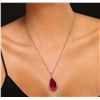 Image 1 : 14KT Rose Gold 17.70ct Ruby and Diamond Pendant