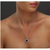 Image 2 : 18KT White Gold 3.61ct Tanzanite and Diamond Pendant With Chain