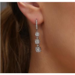 14KT White Gold 0.99ctw Diamond Earrings