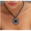 Image 1 : 14KT White Gold 71.36ctw Sapphire and Diamond Necklace