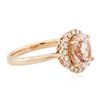 Image 2 : 14KT Rose Gold 1.17ct Morganite and Diamond Ring