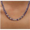Image 2 : 14KT White Gold 49.64ctw Tanzanite and Diamond Necklace