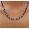 Image 2 : 14KT White Gold 49.64ctw Tanzanite and Diamond Necklace