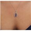 Image 2 : 14KT White Gold 2.98ct Tanzanite and Diamond Pendant With Chain