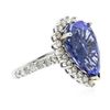 Image 4 : 14KT White Gold 9.90ct GIA Certified Tanzanite and Diamond Ring