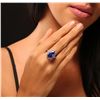 Image 5 : 14KT White Gold 9.90ct GIA Certified Tanzanite and Diamond Ring