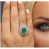 Image 1 : 14KT White Gold 3.81ct Emerald and Diamond Ring