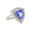 Image 2 : 14KT Two-Tone Gold 6.65ct Tanzanite and Diamond Ring