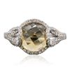 Image 1 : 14KT White Gold 3.55ct Citrine and Diamond Ring