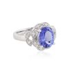Image 2 : 14KT White Gold 3.85ct Tanzanite and Diamond Ring