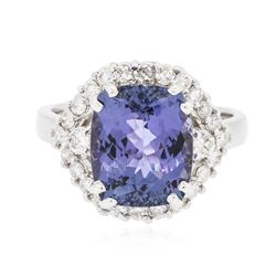 14KT White Gold 5.38ct Tanzanite and Diamond Ring