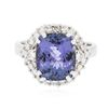 Image 1 : 14KT White Gold 5.38ct Tanzanite and Diamond Ring
