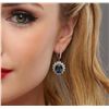 Image 2 : 14KT White Gold 11.56ctw Topaz and Diamond Earrings