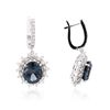 Image 4 : 14KT White Gold 11.56ctw Topaz and Diamond Earrings