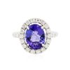 Image 3 : 14KT White Gold 3.35ct Tanzanite and Diamond Ring