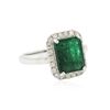 Image 4 : 14KT White Gold 3.50ct Emerald and Diamond Ring