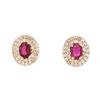 Image 1 : 14KT Rose Gold 2.07ctw Ruby and Diamond Earrings