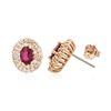 Image 2 : 14KT Rose Gold 2.07ctw Ruby and Diamond Earrings