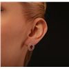 Image 5 : 14KT Rose Gold 2.07ctw Ruby and Diamond Earrings