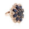 Image 4 : 14KT Rose Gold 10.37ctw Sapphire Ring