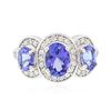 Image 3 : 14KT White Gold 2.75ctw Tanzanite and Diamond Ring