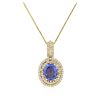 Image 4 : 14KT Yellow Gold 4.20ct Tanzanite and Diamond Pendant With Chain