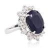 Image 4 : 14KT White Gold 10.37ct Sapphire and Diamond Ring