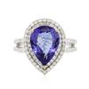 Image 1 : 14KT White Gold 4.44ct Tanzanite and Diamond Ring