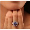 Image 4 : 14KT White Gold 4.44ct Tanzanite and Diamond Ring