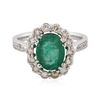 Image 3 : 14KT White Gold 1.76ct Emerald and Diamond Ring