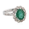 Image 4 : 14KT White Gold 1.76ct Emerald and Diamond Ring
