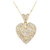 Image 4 : 14KT Yellow Gold 0.85ctw Diamond Heart Pendant With Chain