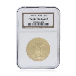 1989-W $50 1 Oz American Gold Eagle Coin NGC Graded PF69 Ultra Cameo