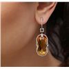 Image 2 : 14KT Yellow Gold 55.54ctw Citrine and Diamond Earrings