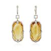 Image 3 : 14KT Yellow Gold 55.54ctw Citrine and Diamond Earrings