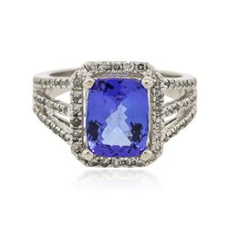 14KT White Gold 3.10ct Tanzanite and Diamond Ring