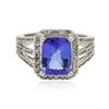 Image 1 : 14KT White Gold 3.10ct Tanzanite and Diamond Ring