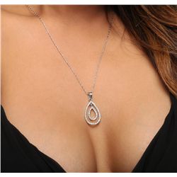 14KT White Gold 0.52ctw Diamond Pendant With Chain