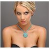 Image 5 : 14KT Yellow Gold 30.95ctw Turquoise and Diamond Necklace