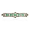 Image 1 : 18KT White Gold 1.30ctw Emerald and Diamond Brooch