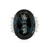 Image 3 : 14KT White Gold 40.61ct Blue Topaz and Diamond Ring