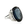 Image 4 : 14KT White Gold 40.61ct Blue Topaz and Diamond Ring